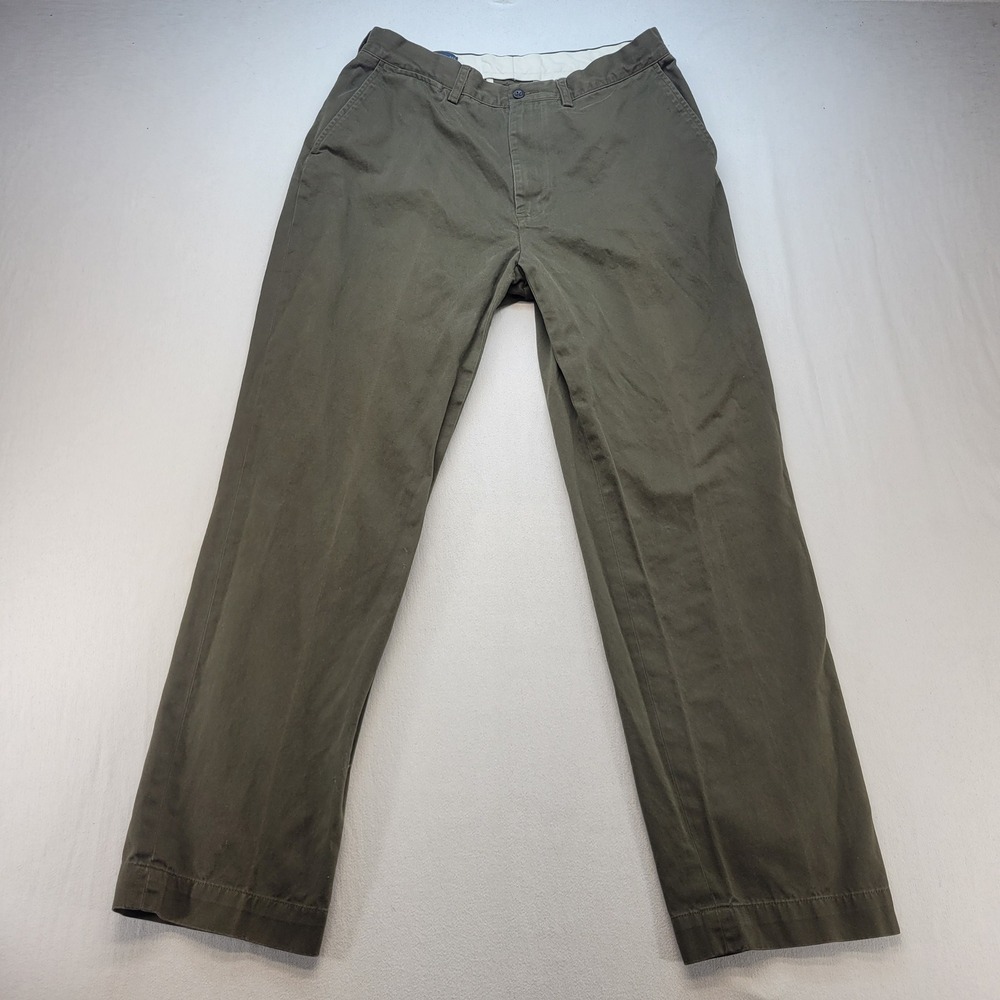 Polo Ralph Lauren Prospect Pant Mens 34x32 Olive Green Chino Straight Leg Cotton